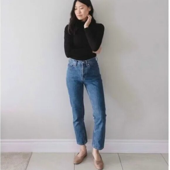 Everlane Women's The 90's Cheeky Straight Button Fly Ankle Jeans Size 25 - Picture 3 of 15